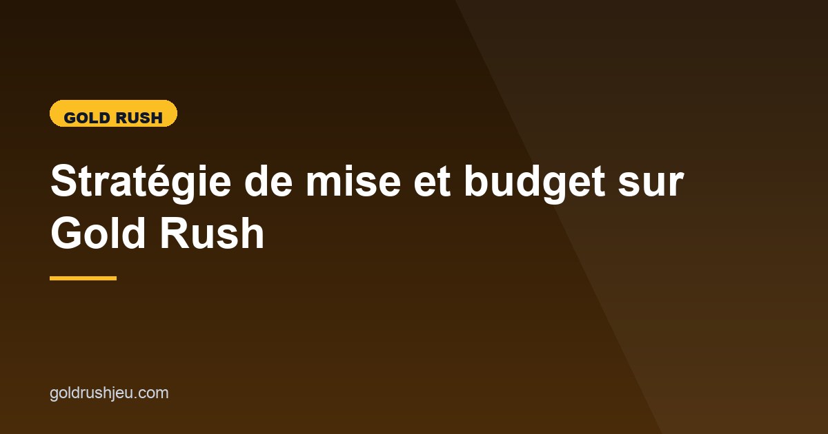 Illustration de l'article consacré à la stratégie sur Gold Rush